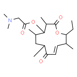 ChemSpider 2D Image | (3R,4S,5S,7R,9E,11R,12R)-12-Ethyl-3,5,7,11-tetramethyl-2,8-dioxooxacyclododec-9-en-4-yl N,N-dimethylglycinate | C21H35NO5