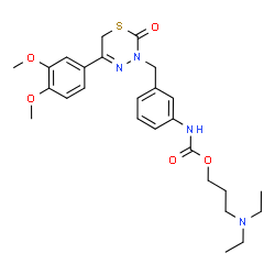 ChemSpider 2D Image | 3-(Diethylamino)propyl (3-{[5-(3,4-dimethoxyphenyl)-2-oxo-2H-1,3,4-thiadiazin-3(6H)-yl]methyl}phenyl)carbamate | C26H34N4O5S