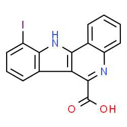 ChemSpider 2D Image | 10-Iodo-11H-indolo[3,2-c]quinoline-6-carboxylic acid | C16H9IN2O2