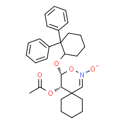 ChemSpider 2D Image | (4R,5S)-4-[(2,2-Diphenylcyclohexyl)oxy]-2-oxido-3-oxa-2-azaspiro[5.5]undec-1-en-5-yl acetate | C29H35NO5