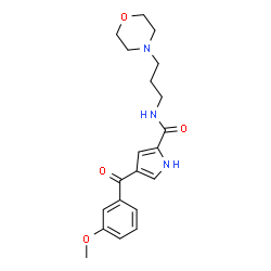 ChemSpider 2D Image | 4-(3-Methoxybenzoyl)-N-[3-(4-morpholinyl)propyl]-1H-pyrrole-2-carboxamide | C20H25N3O4