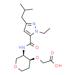 ChemSpider 2D Image | 1,5-Anhydro-3-O-(carboxymethyl)-2,4-dideoxy-4-{[(1-ethyl-3-isobutyl-1H-pyrazol-5-yl)carbonyl]amino}-D-erythro-pentitol | C17H27N3O5