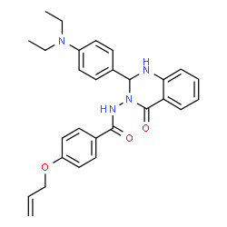 ChemSpider 2D Image | 4-(Allyloxy)-N-{2-[4-(diethylamino)phenyl]-4-oxo-1,4-dihydro-3(2H)-quinazolinyl}benzamide | C28H30N4O3