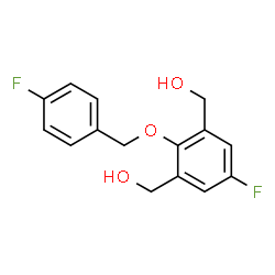 ChemSpider 2D Image | {5-Fluoro-2-[(4-fluorobenzyl)oxy]-1,3-phenylene}dimethanol | C15H14F2O3