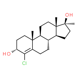 ChemSpider 2D Image | (3alpha,17beta)-4-Chloro-17-methylandrost-4-ene-3,17-diol | C20H31ClO2