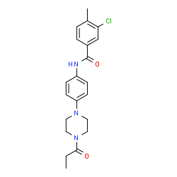 ChemSpider 2D Image | 3-Chloro-4-methyl-N-[4-(4-propionyl-1-piperazinyl)phenyl]benzamide | C21H24ClN3O2