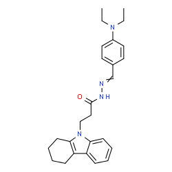 ChemSpider 2D Image | N'-[4-(Diethylamino)benzylidene]-3-(1,2,3,4-tetrahydro-9H-carbazol-9-yl)propanehydrazide | C26H32N4O