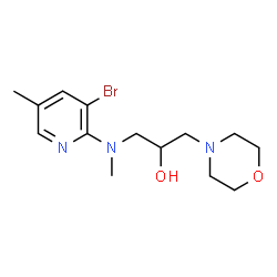 ChemSpider 2D Image | 1-[(3-Bromo-5-methyl-2-pyridinyl)(methyl)amino]-3-(4-morpholinyl)-2-propanol | C14H22BrN3O2