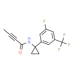 ChemSpider 2D Image | N-{1-[3-Fluoro-5-(trifluoromethyl)phenyl]cyclopropyl}-2-butynamide | C14H11F4NO