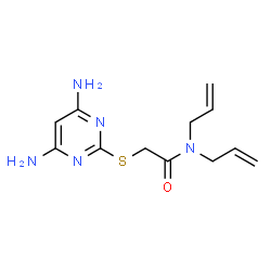 ChemSpider 2D Image | N,N-Diallyl-2-[(4,6-diamino-2-pyrimidinyl)sulfanyl]acetamide | C12H17N5OS