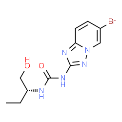 ChemSpider 2D Image | 1-(6-Bromo[1,2,4]triazolo[1,5-a]pyridin-2-yl)-3-[(2R)-1-hydroxy-2-butanyl]urea | C11H14BrN5O2