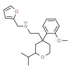 ChemSpider 2D Image | N-(2-Furylmethyl)-2-[2-isopropyl-4-(2-methoxyphenyl)tetrahydro-2H-pyran-4-yl]ethanamine | C22H31NO3