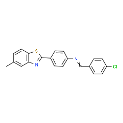 ChemSpider 2D Image | 1-(4-Chlorophenyl)-N-[4-(5-methyl-1,3-benzothiazol-2-yl)phenyl]methanimine | C21H15ClN2S