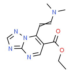 ChemSpider 2D Image | Ethyl 7-[2-(dimethylamino)vinyl][1,2,4]triazolo[1,5-a]pyrimidine-6-carboxylate | C12H15N5O2
