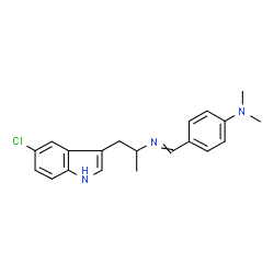 ChemSpider 2D Image | 4-({[1-(5-Chloro-1H-indol-3-yl)-2-propanyl]imino}methyl)-N,N-dimethylaniline | C20H22ClN3
