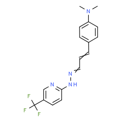 ChemSpider 2D Image | N,N-Dimethyl-4-(3-{[5-(trifluoromethyl)-2-pyridinyl]hydrazono}-1-propen-1-yl)aniline | C17H17F3N4