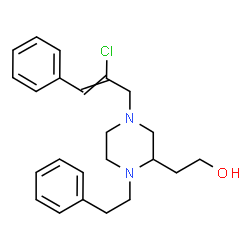 ChemSpider 2D Image | 2-[4-(2-Chloro-3-phenyl-2-propen-1-yl)-1-(2-phenylethyl)-2-piperazinyl]ethanol | C23H29ClN2O