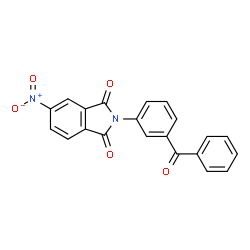 ChemSpider 2D Image | 2-(3-Benzoylphenyl)-5-nitro-1H-isoindole-1,3(2H)-dione | C21H12N2O5
