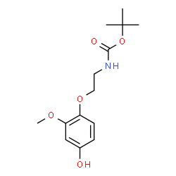 ChemSpider 2D Image | 2-Methyl-2-propanyl [2-(4-hydroxy-2-methoxyphenoxy)ethyl]carbamate | C14H21NO5