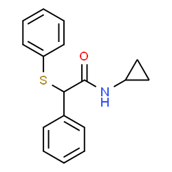 ChemSpider 2D Image | N-Cyclopropyl-2-phenyl-2-(phenylsulfanyl)acetamide | C17H17NOS
