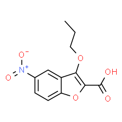 ChemSpider 2D Image | 5-Nitro-3-propoxy-1-benzofuran-2-carboxylic acid | C12H11NO6