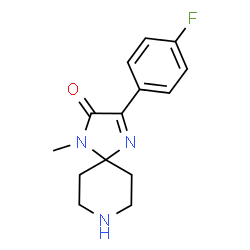 ChemSpider 2D Image | 3-(4-Fluorophenyl)-1-methyl-1,4,8-triazaspiro[4.5]dec-3-en-2-one | C14H16FN3O