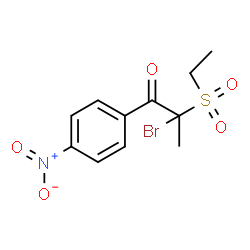 ChemSpider 2D Image | 2-Bromo-2-(ethylsulfonyl)-1-(4-nitrophenyl)-1-propanone | C11H12BrNO5S