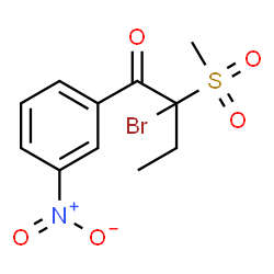 ChemSpider 2D Image | 2-Bromo-2-(methylsulfonyl)-1-(3-nitrophenyl)-1-butanone | C11H12BrNO5S