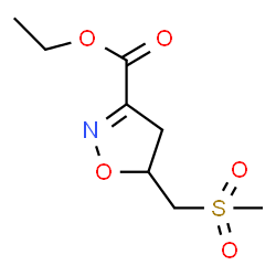 ChemSpider 2D Image | Ethyl 5-[(methylsulfonyl)methyl]-4,5-dihydro-1,2-oxazole-3-carboxylate | C8H13NO5S
