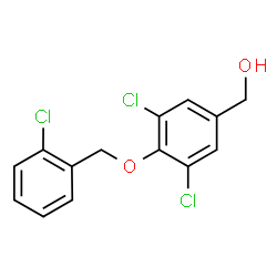 ChemSpider 2D Image | {3,5-Dichloro-4-[(2-chlorobenzyl)oxy]phenyl}methanol | C14H11Cl3O2