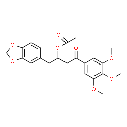 ChemSpider 2D Image | 1-(1,3-Benzodioxol-5-yl)-4-oxo-4-(3,4,5-trimethoxyphenyl)-2-butanyl acetate | C22H24O8