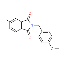 ChemSpider 2D Image | 5-Fluoro-2-(4-methoxybenzyl)-1H-isoindole-1,3(2H)-dione | C16H12FNO3