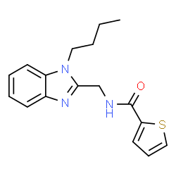 ChemSpider 2D Image | N-[(1-Butyl-1H-benzimidazol-2-yl)methyl]-2-thiophenecarboxamide | C17H19N3OS
