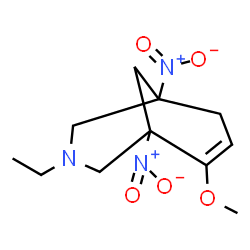 ChemSpider 2D Image | 3-Ethyl-6-methoxy-1,5-dinitro-3-azabicyclo[3.3.1]non-6-ene | C11H17N3O5