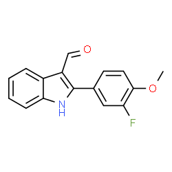 ChemSpider 2D Image | 2-(3-Fluoro-4-methoxyphenyl)-1H-indole-3-carbaldehyde | C16H12FNO2
