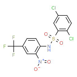 ChemSpider 2D Image | 2,5-Dichloro-N-[2-nitro-4-(trifluoromethyl)phenyl]benzenesulfonamide | C13H7Cl2F3N2O4S