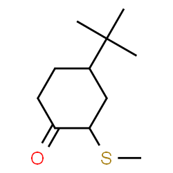 ChemSpider 2D Image | 4-(2-Methyl-2-propanyl)-2-(methylsulfanyl)cyclohexanone | C11H20OS