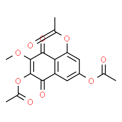ChemSpider 2D Image | 7-Methoxy-5,8-dioxo-5,8-dihydronaphthalene-1,3,6-triyl triacetate | C17H14O9