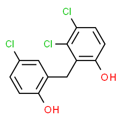 ChemSpider 2D Image | 3,4-Dichloro-2-(5-chloro-2-hydroxybenzyl)phenol | C13H9Cl3O2