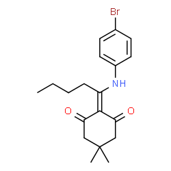 ChemSpider 2D Image | 2-{1-[(4-Bromophenyl)amino]pentylidene}-5,5-dimethyl-1,3-cyclohexanedione | C19H24BrNO2