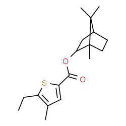 ChemSpider 2D Image | 1,7,7-Trimethylbicyclo[2.2.1]hept-2-yl 5-ethyl-4-methyl-2-thiophenecarboxylate | C18H26O2S
