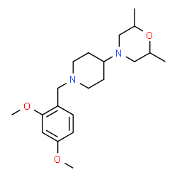ChemSpider 2D Image | 4-[1-(2,4-Dimethoxybenzyl)-4-piperidinyl]-2,6-dimethylmorpholine | C20H32N2O3
