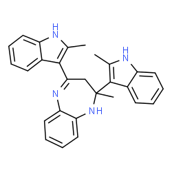 ChemSpider 2D Image | 2-Methyl-2,4-bis(2-methyl-1H-indol-3-yl)-2,3-dihydro-1H-1,5-benzodiazepine | C28H26N4