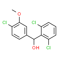 ChemSpider 2D Image | (4-Chloro-3-methoxyphenyl)(2,6-dichlorophenyl)methanol | C14H11Cl3O2
