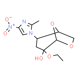 ChemSpider 2D Image | 4-Ethoxy-2-(2-methyl-4-nitro-1H-imidazol-1-yl)-6,8-dioxabicyclo[3.2.1]octan-4-ol | C12H17N3O6