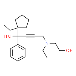 ChemSpider 2D Image | 1-(1-Ethylcyclopentyl)-4-[ethyl(2-hydroxyethyl)amino]-1-phenyl-2-butyn-1-ol | C21H31NO2