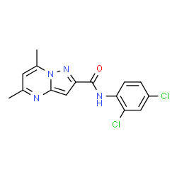 ChemSpider 2D Image | N-(2,4-Dichlorophenyl)-5,7-dimethylpyrazolo[1,5-a]pyrimidine-2-carboxamide | C15H12Cl2N4O
