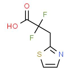 ChemSpider 2D Image | 2,2-Difluoro-3-(1,3-thiazol-2-yl)propanoic acid | C6H5F2NO2S