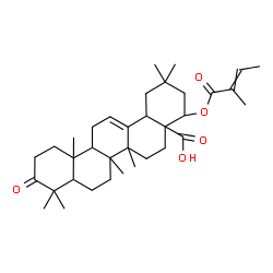 ChemSpider 2D Image | 22-[(2-Methyl-2-butenoyl)oxy]-3-oxoolean-12-en-28-oic acid | C35H52O5