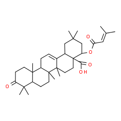 ChemSpider 2D Image | 22-[(3-Methyl-2-butenoyl)oxy]-3-oxoolean-12-en-28-oic acid | C35H52O5